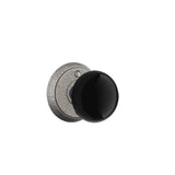 Emtek - Privacy, Wrought Steel No.2 Rosette, Madison Black Knob, SWS - Satin Steel