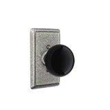 Emtek - Dummy, Wrought Steel No.3 Rosette, Madison Black Knob, SWS - Satin Steel