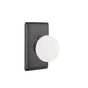 Emtek - Passage, Wrought Steel No.3 Rosette, Madison Ivory Knob, FBS - Flat Black Steel