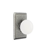 Emtek - Passage, Wrought Steel No.3 Rosette, Madison Ivory Knob, SWS - Satin Steel