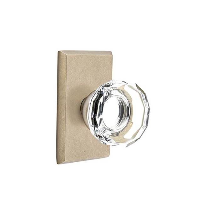 Emtek - Passage, No.3 Rosette, Lowell Crystal Knob, TWB - Tumbled White Bronze