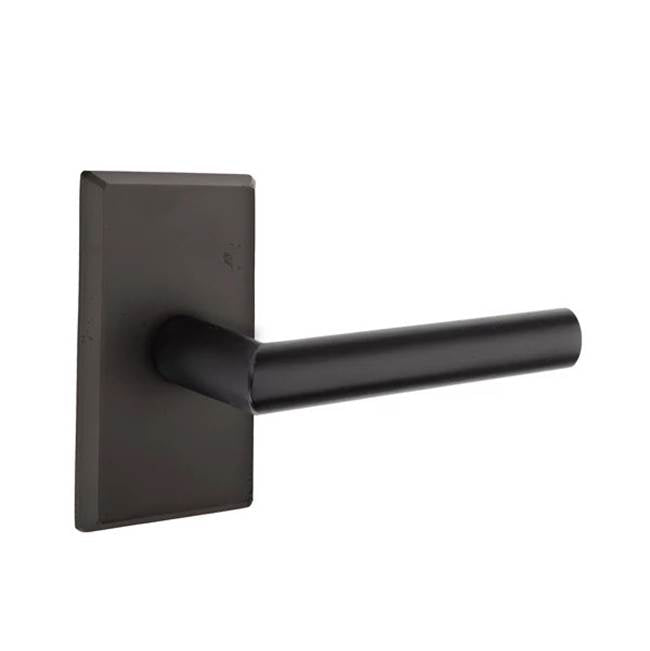 Emtek - Passage, No.3 Rosette, Mariposa Lever, RH, FB - Flat Black Bronze Patina