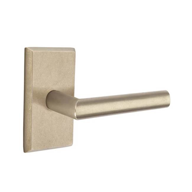 Emtek - Privacy, No.3 Rosette, Mariposa Lever, LH, TWB - Tumbled White Bronze