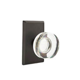 Emtek - Concealed, Passage, No.3 Rosette, Modern Disc Crystal Knob, FB - Flat Black Bronze Patina
