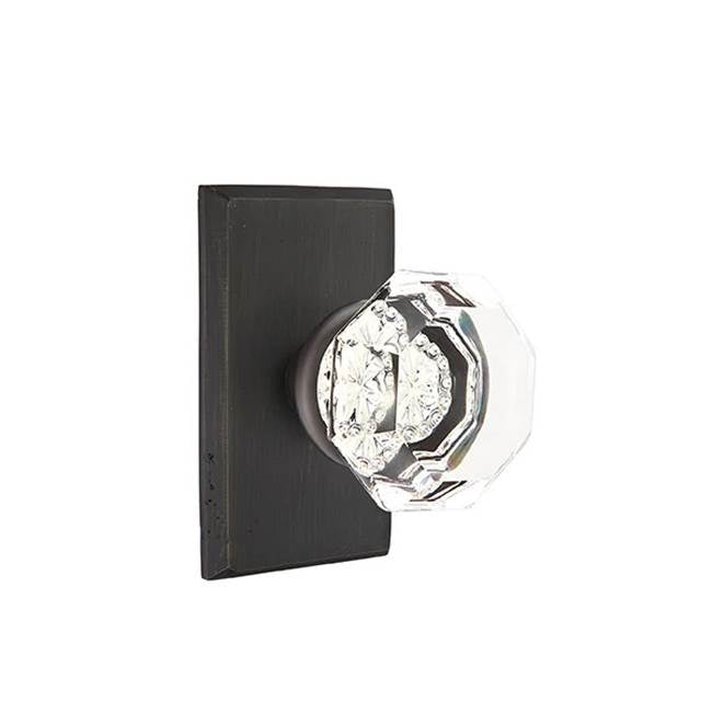 Emtek - Concealed, Passage, No.3 Rosette, Old Town Clear Knob, MB - Medium Bronze Patina