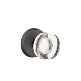 Emtek - Passage, No.2 Rosette, Modern Disc Crystal Knob, FB - Flat Black Bronze Patina