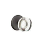 Emtek - Passage, No.2 Rosette, Modern Disc Crystal Knob, FB - Flat Black Bronze Patina
