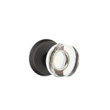 Emtek - Passage, No.2 Rosette, Modern Disc Crystal Knob, MB - Medium Bronze Patina