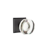 Emtek - Privacy, No.6 Rosette, Modern Disc Crystal Knob, FB - Flat Black Bronze Patina