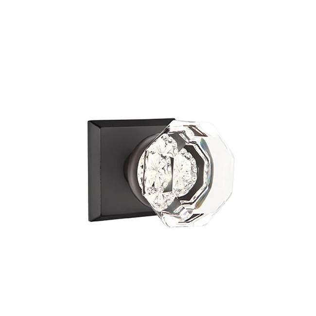 Emtek - Privacy, No.6 Rosette, Old Town Clear Knob, FB - Flat Black Bronze Patina