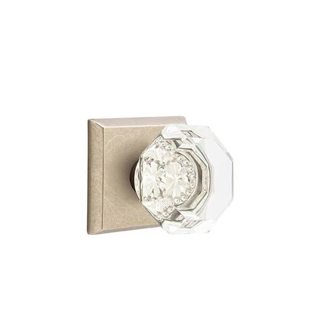 Emtek - Passage, No.6 Rosette, Old Town Clear Knob, TWB - Tumbled White Bronze