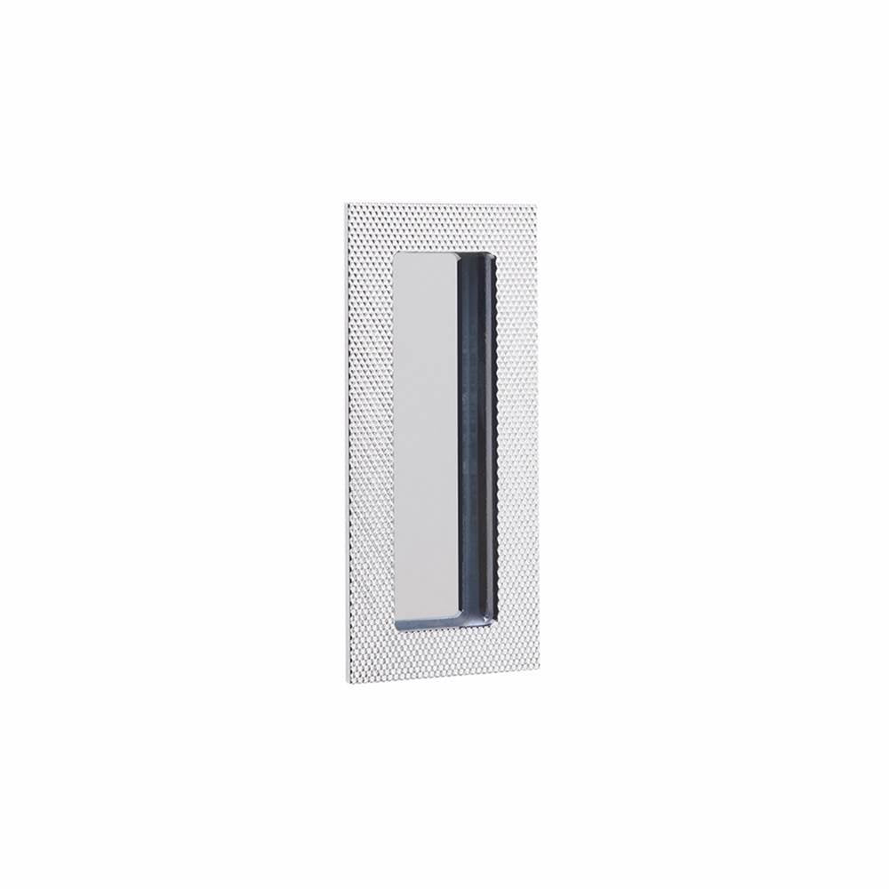 Emtek - Modern Rectangular, 4'' Knurled Flush Pulls with plain pocket, US26 - Polished Chrome