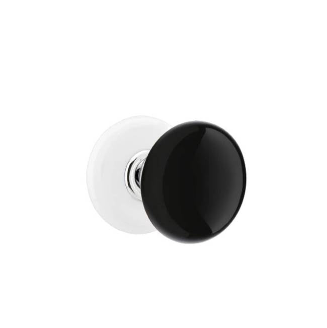Emtek - Dummy, Porcelain Rosette, Ebony Knob, US26 - Polished Chrome