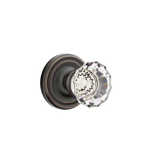 Emtek - Concealed, Passage, Regular Rosette, Astoria Clear Knob, US10B - Oil Rubbed Bronze