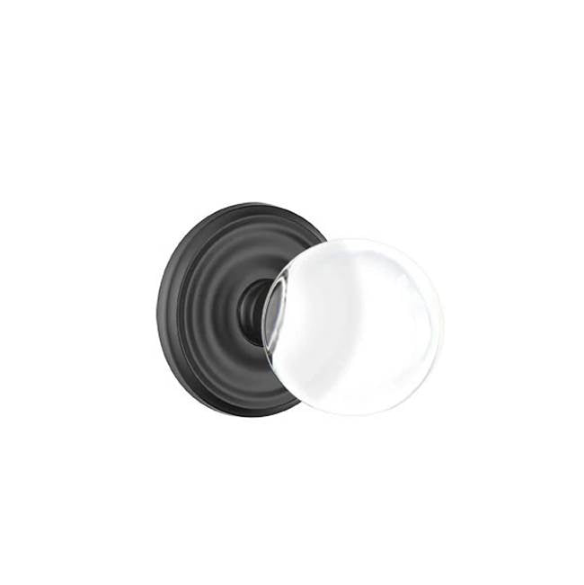 Emtek - Passage, Regular Rosette, Bristol Crystal Knob, US19 - Flat Black