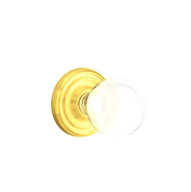 Emtek - Dummy, Regular Rosette, Bristol Crystal Knob, US3 Lifetime - Polished Brass