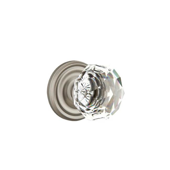 Emtek - Concealed, Privacy, Regular Rosette, Diamond Crystal Knob, US15A - Pewter