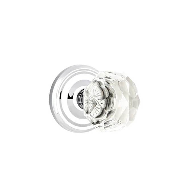 Emtek - Concealed, Passage, Regular Rosette, Diamond Crystal Knob, US26 - Polished Chrome