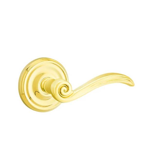 Emtek - Passage, Regular Rosette, Elan Lever, RH, US3NL - Unlacquered Brass