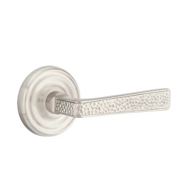 Emtek - Concealed, Passage, Regular Rosette, Hammered Lever, US15 - Satin Nickel