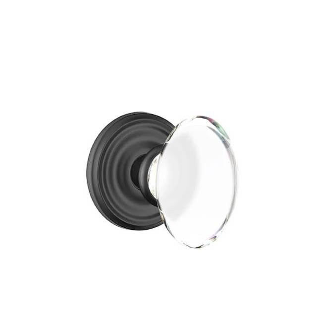Emtek - Passage, Regular Rosette, Hampton Crystal Knob, US19 - Flat Black