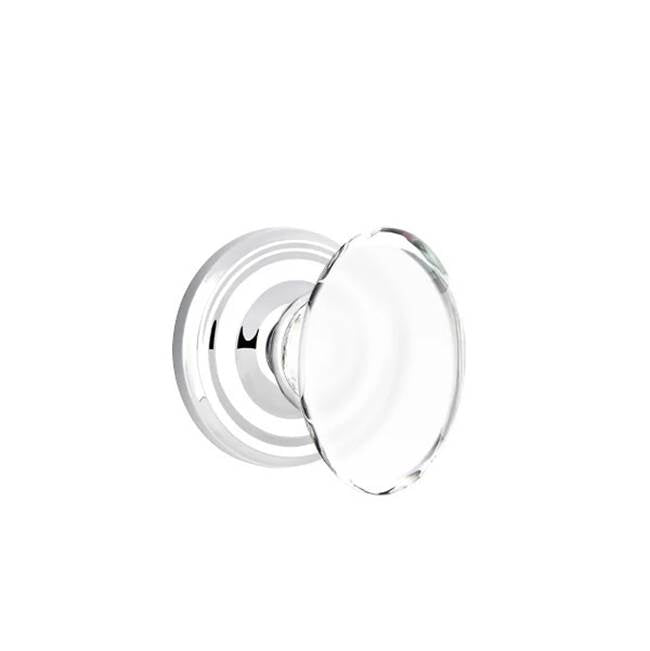 Emtek - Dummy, Regular Rosette, Hampton Crystal Knob, US26 - Polished Chrome