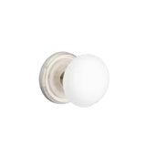 Emtek - Dummy, Regular Rosette, Ice White Knob, US15 - Satin Nickel
