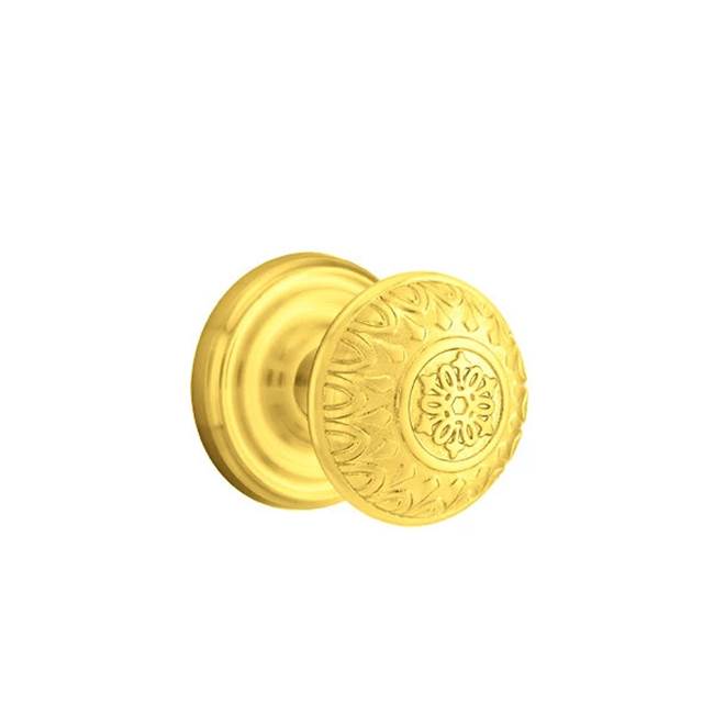 Emtek - Concealed Fastener, Privacy, Regular Rosette, Lancaster Knob, US3NL - Unlacquered Brass