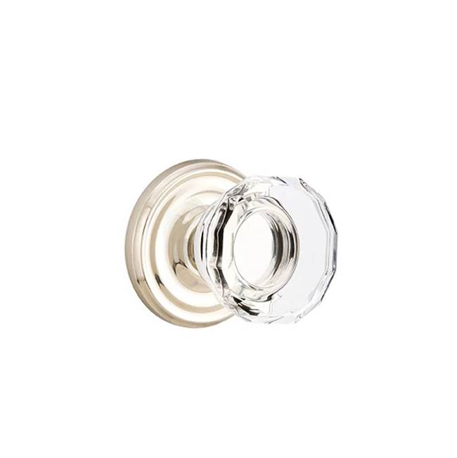 Emtek - Privacy, Regular Rosette, Lowell Crystal Knob, US14 - Polished Nickel