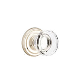 Emtek - Privacy, Regular Rosette, Lowell Crystal Knob, US14 - Polished Nickel