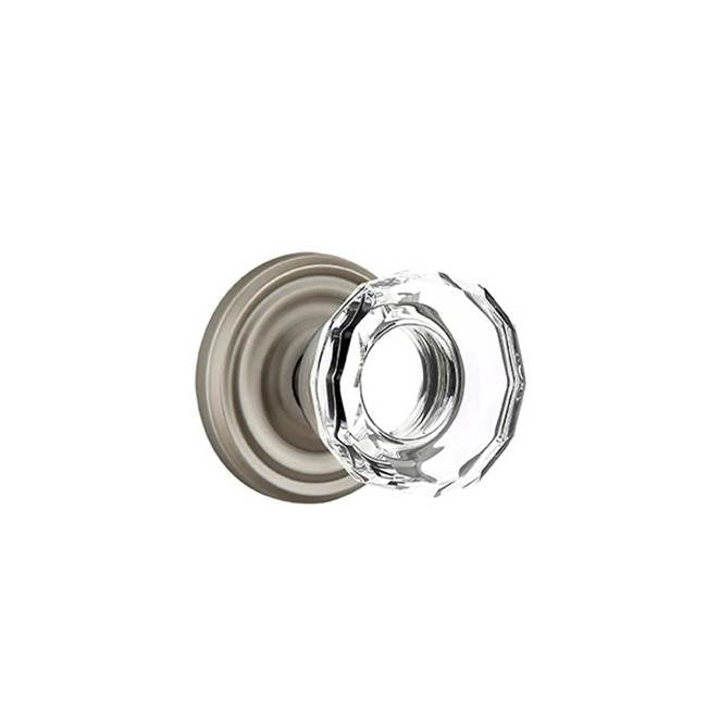 Emtek - Passage, Regular Rosette, Lowell Crystal Knob, US15A - Pewter