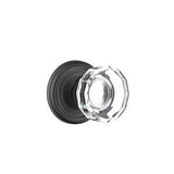 Emtek - Privacy, Regular Rosette, Lowell Crystal Knob, US19 - Flat Black