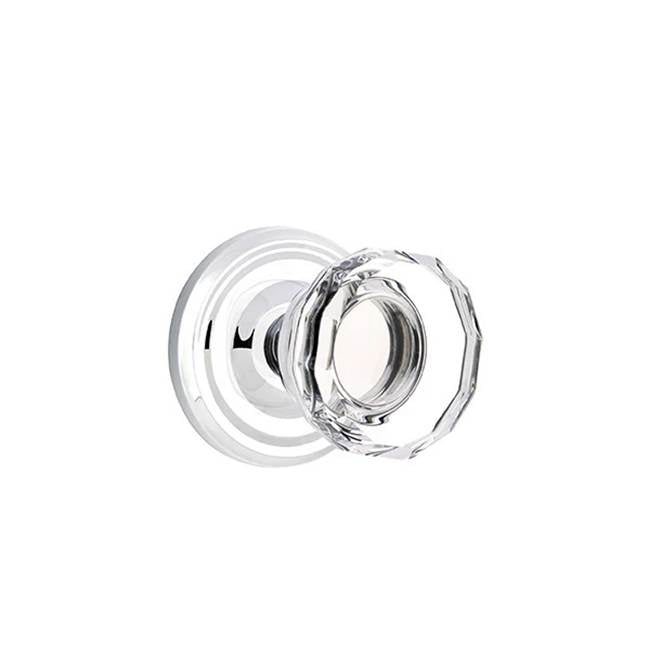 Emtek - Passage, Regular Rosette, Lowell Crystal Knob, US26 - Polished Chrome