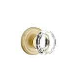 Emtek - Privacy, Regular Rosette, Lowell Crystal Knob, US4 - Satin Brass