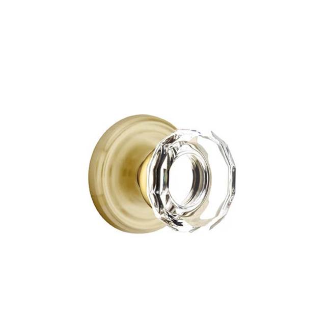 Emtek - Passage, Regular Rosette, Lowell Crystal Knob, US4 - Satin Brass