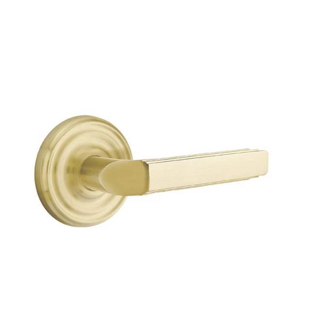 Emtek - Dummy, Regular Rosette, Milano Lever, US4 - Satin Brass