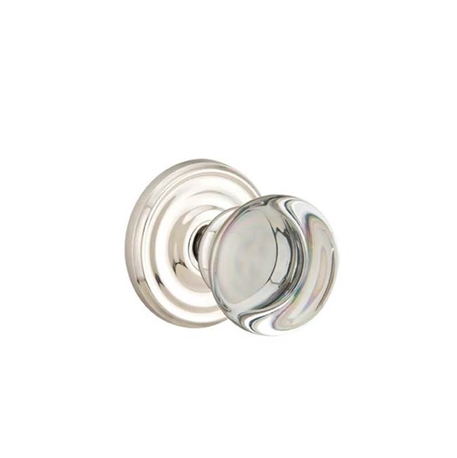 Emtek - Dummy, Regular Rosette, Providence Crystal Knob, US14 - Polished Nickel