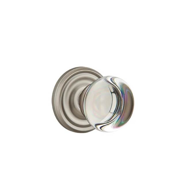 Emtek - Concealed, Privacy, Regular Rosette, Providence Crystal Knob, US15A - Pewter