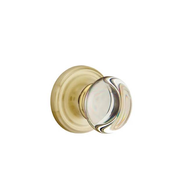 Emtek - Dummy, Regular Rosette, Providence Crystal Knob, US4 - Satin Brass