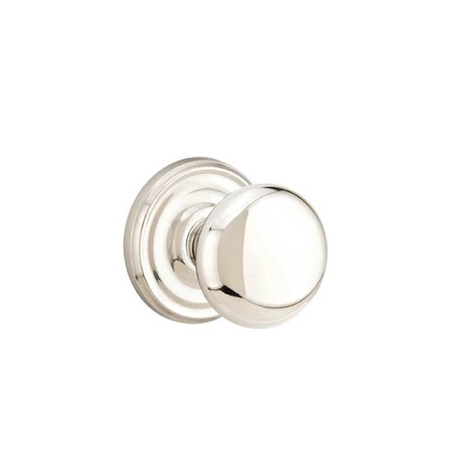 Emtek - Concealed, Passage, Regular Rosette, Providence Knob, US14 - Polished Nickel
