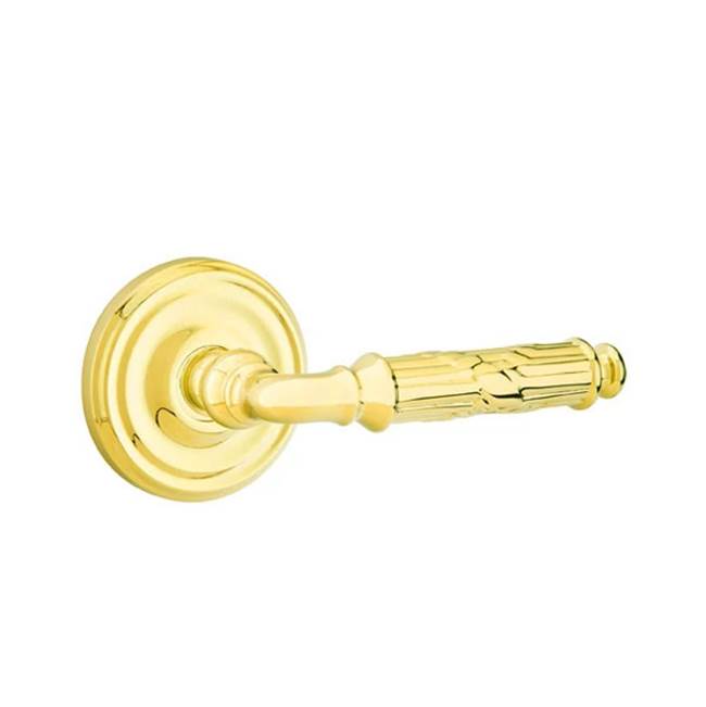 Emtek - Passage, Regular Rosette, Ribbon and Reed Lever, RH, US3 Lifetime - Polished Brass