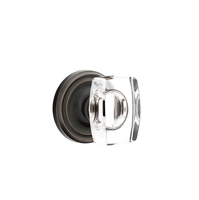 Emtek - Passage, Regular Rosette, Windsor Crystal Knob, US10B - Oil Rubbed Bronze