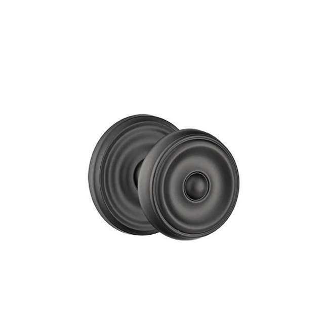 Emtek - Concealed, Privacy, Regular Rosette, Waverly Knob, US19 - Flat Black