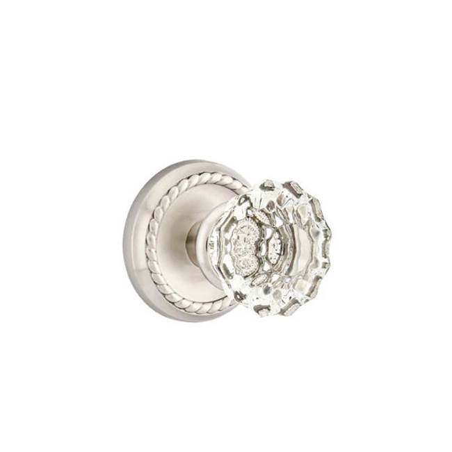 Emtek - Dummy, Rope Rosette, Astoria Crystal Knob, US15 - Satin Nickel