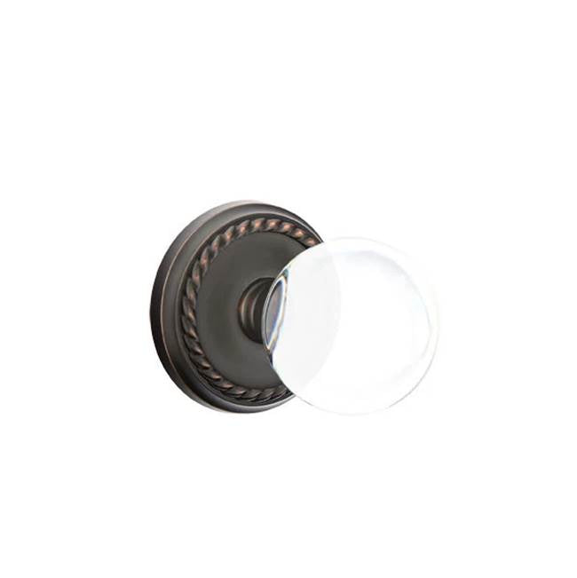 Emtek - Passage, Rope Rosette, Bristol Crystal Knob, US10B - Oil Rubbed Bronze