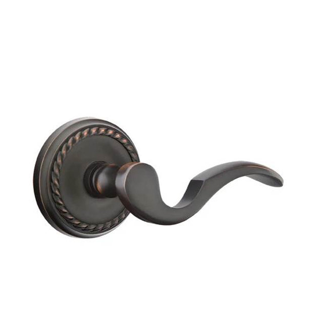 Emtek - Privacy, Rope Rosette, Cortina Lever, RH, US10B - Oil Rubbed Bronze