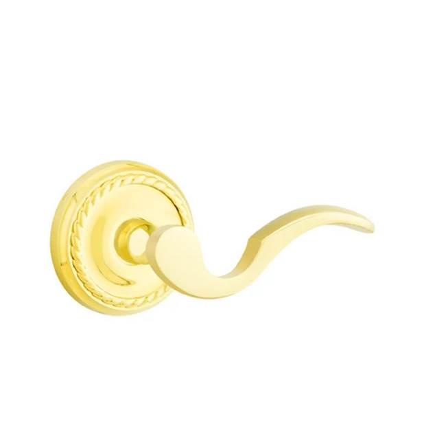 Emtek - Privacy, Rope Rosette, Cortina Lever, RH, US3 Lifetime - Polished Brass