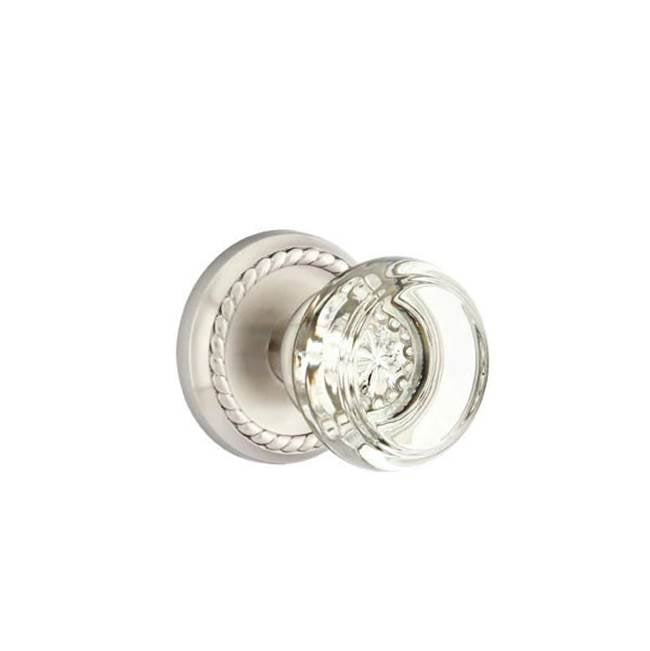 Emtek - Dummy, Rope Rosette, Georgetown Crystal Knob, US15 - Satin Nickel