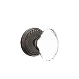 Emtek - Dummy, Rope Rosette, Hampton Crystal Knob, US10B - Oil Rubbed Bronze