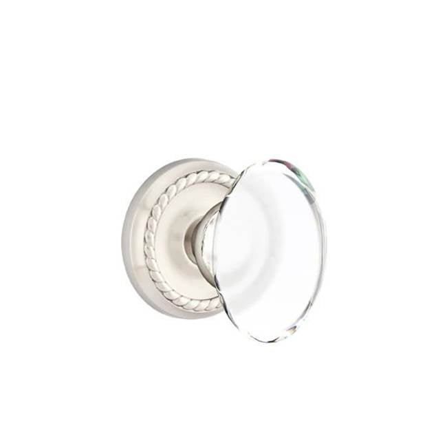 Emtek - Dummy, Rope Rosette, Hampton Crystal Knob, US15 - Satin Nickel
